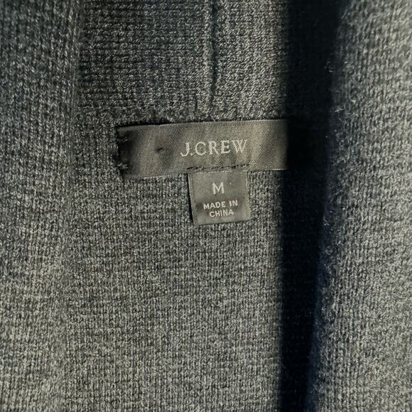 J. CREW Extra Soft Open Front Wool Blend Pockets Cardigan Women M Charcoal Gray - Picture 3 of 6